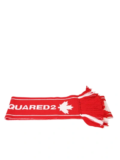 Dsquared2 Branded Scarf In Red