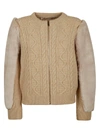 STELLA MCCARTNEY FUR APPLIQUE ZIPPED WOVEN JACKET,11506181