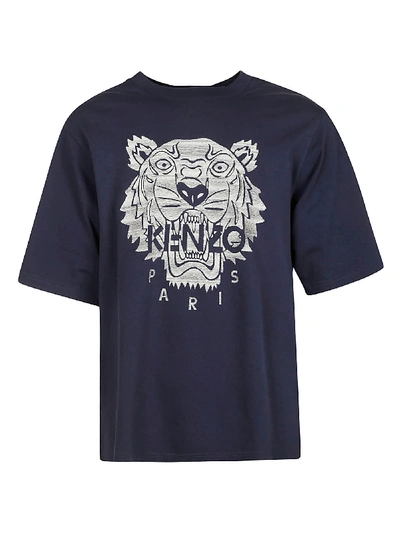 Kenzo Stitched Tiger T-shirt In Blue