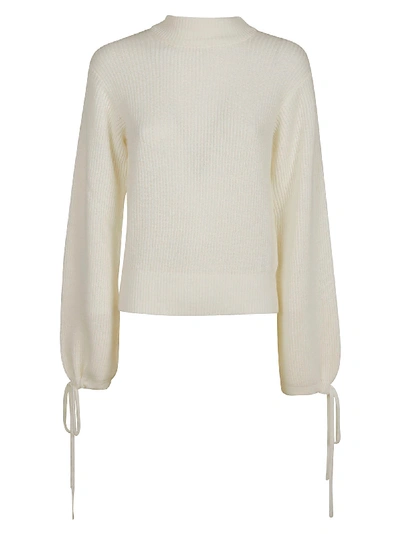 Msgm Balloon-sleeved Sweater In White