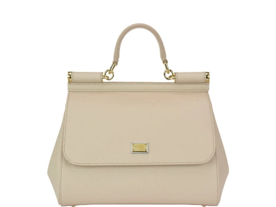 Dolce & Gabbana Medium Sicily Bag In Beige