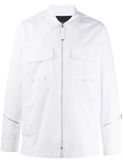 Diesel Black Gold S-kult Zipped Technical Shirt In White