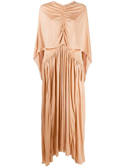Roksanda Maha Cape-overlay Maxi Dress In Neutrals | ModeSens