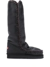Mou Eskimo 40 Boots With Metallic Finishes In Black