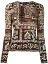 ETRO LONG SLEEVE PAISLEY PRINT TOP