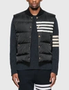 THOM BROWNE DOWNFILLED 4 BAR SNAP FRONT VEST