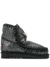MOU METALLIC BOOTS WITH STAR PATCH