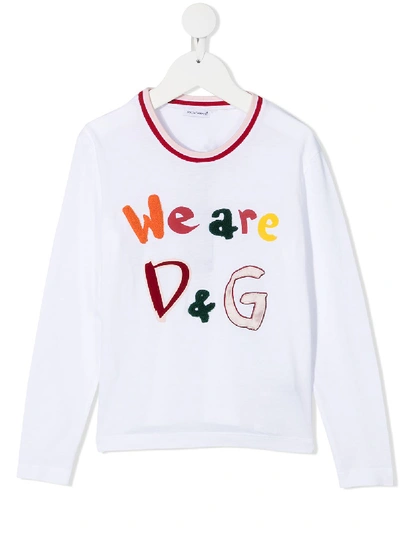 Dolce & Gabbana Kids' We Are D&g T-shirt In White