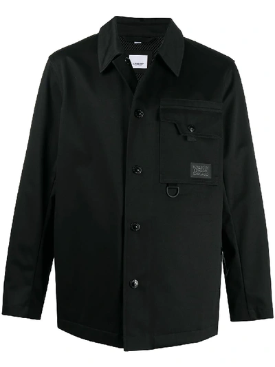 Burberry Logo Patch Shirt Jacket In Black