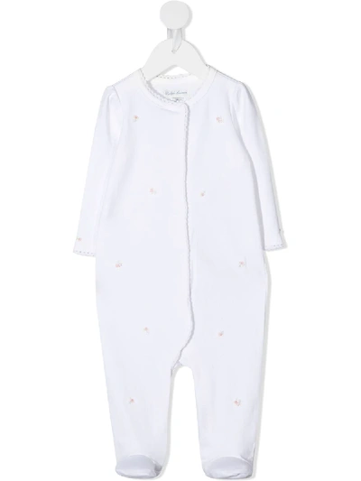 Ralph Lauren Babies' Floral Embroidered Coverall In White