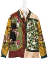 Dolce & Gabbana Fruit Print Silk Shirt In Neutrals