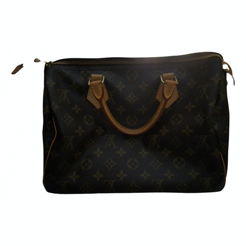 Pre-Owned Louis Vuitton Speedy Bandoulière Brown Leather Handbag | ModeSens