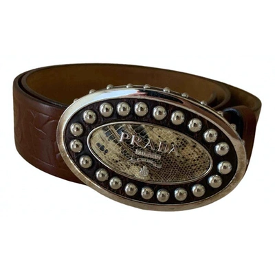 Pre-owned Prada Brown Leather Belt
