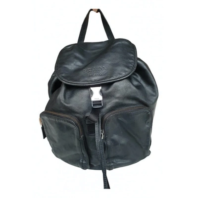 Pre-owned Prada Black Leather Backpack