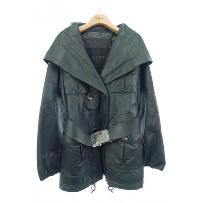 Pre-owned Loewe Green Leather Jacket
