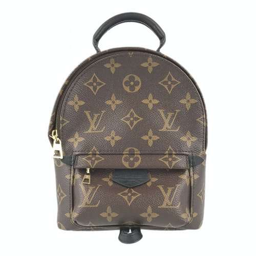 Pre-Owned Louis Vuitton Palm Springs Brown Cloth Backpack | ModeSens