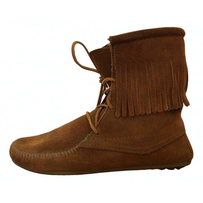 Pre-owned Minnetonka Brown Suede Boots