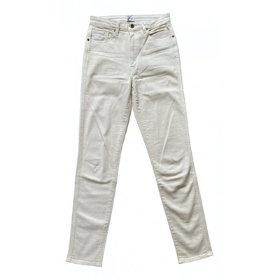 Pre-owned Khaite Ecru Cotton - Elasthane Jeans