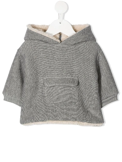 Buho Babies' Hooded Organic-cotton Jumper In Grey