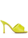 Bottega Veneta 90mm Lido Leather Slide Sandals In Green