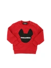 DSQUARED2 CONTRASTING LOGO PRINT SWEATSHIRT IN RED