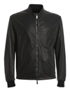 GIORGIO ARMANI LAMB LEATHER JACKET IN BLACK