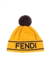 FENDI BRANDED CAP IN BLACK AND YELLOW