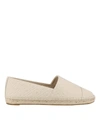 TORY BURCH QUILTED LEATHER ESPADRILLES IN BEIGE