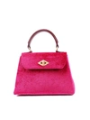 BALLANTYNE DIAMOND SMALL VELVET BAG IN FUCHSIA