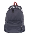 BALENCIAGA WHEEL BACKPACK IN NAVY BLUE AND RED