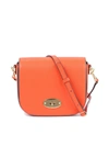 MULBERRY DARLEY GRAIN LEATHER SMALL BAG IN ORANGE COLOR