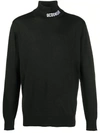 GCDS GCDS MEN'S BLACK WOOL SWEATER,FW21M02001502 L