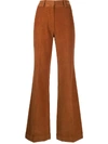 VICTORIA BECKHAM HIGH-RISE FLARED CORDUROY TROUSERS