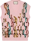 GUCCI SEQUIN EMBROIDERED WOOL VEST