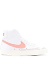 Nike White & Pink Blazer Mid '77 Vintage Sneakers In White