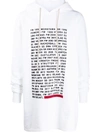 RICK OWENS DRKSHDW PERFORMA TEXT-PRINT HOODIE