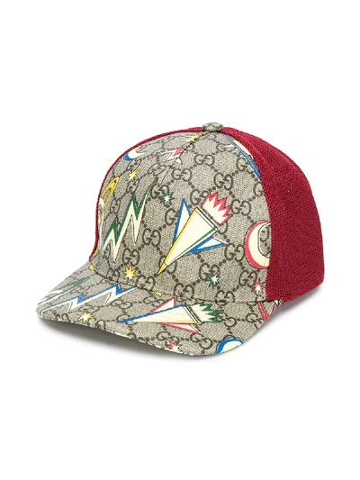 Gucci Kids' Rocket Monogram Baseball Cap In Neutrals