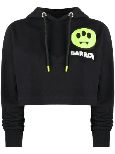 Barrow Logo印花短款连帽衫 In Black