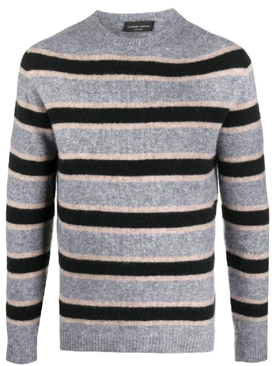 Roberto Collina Striped Long-sleeve Jumper In Grey