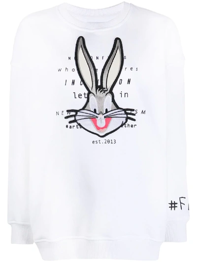 Moa Master Of Arts Bugs Bunny Embroidered Sweatshirt In White