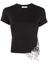 AREA EMBELLISHED BUTTERFLY CROPPED T-SHIRT