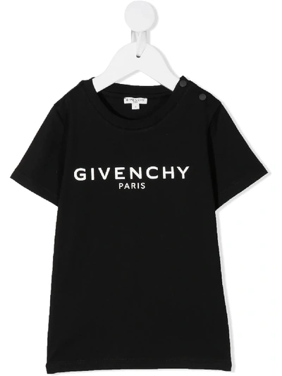 Givenchy Kids' Logo Print T-shirt In Black