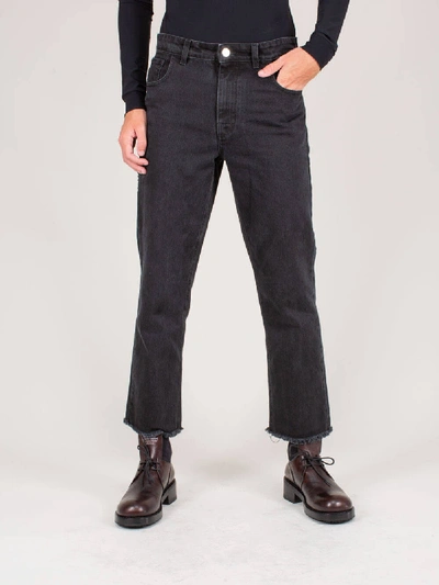 Raf Simons Cropped Denim Pants Zipped Pocket In Black