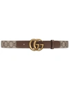 Gucci Double G Buckle Gg Belt In Brown