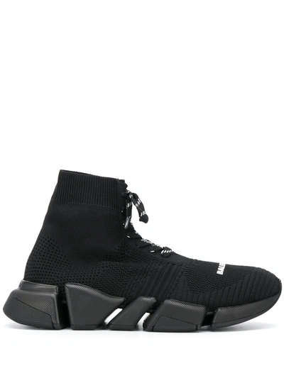 Balenciaga Chunky Lace-up Sock Trainers In Black