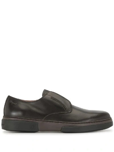 Ferragamo Slip-on Shoes In Brown