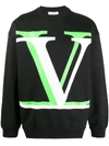 Valentino Vlogo Shadow Crew-neck Sweatshirt In Black
