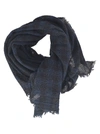 A PUNTO B FRAYED CHECK SCARF,11506811