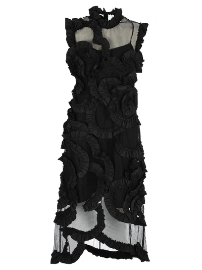 Moncler By Simone Rocha Ruched Dress In Black