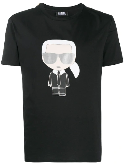 Karl Lagerfeld K/ikonik Crewneck T-shirt In Black